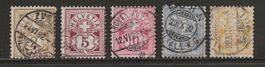 1882 : Wertziffer Serie Nr. 53 - 57 : KP 1315.--