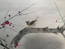 Rollbild Japan Kakejiku "Uguisu"