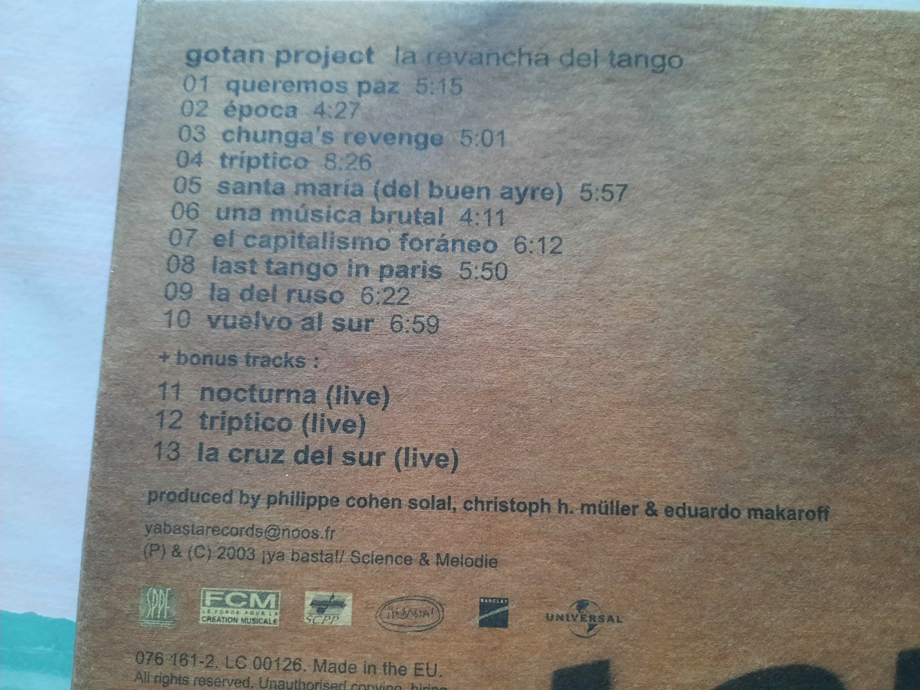 CDs: Cd Gotan Project – D'occasion à Pully par bro_n52j 2