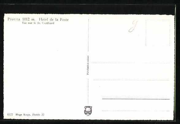 Cartoline postali: Piotta, Hotel de la Poste mit Tennisplat – Usato da Berlin venduto da bartko-reher 1