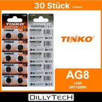Tinko AG8/LR55/SR1120SW Knopfzellenbatterie - 30 Stk.