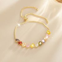 18 k vergoldete Armband mit bunten Zirkonia  verstellbar