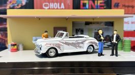 Diorama Garage Grease mit Auto Figuren neu ungebraucht