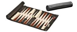 Backgammon de voyage enroulable - similicuir