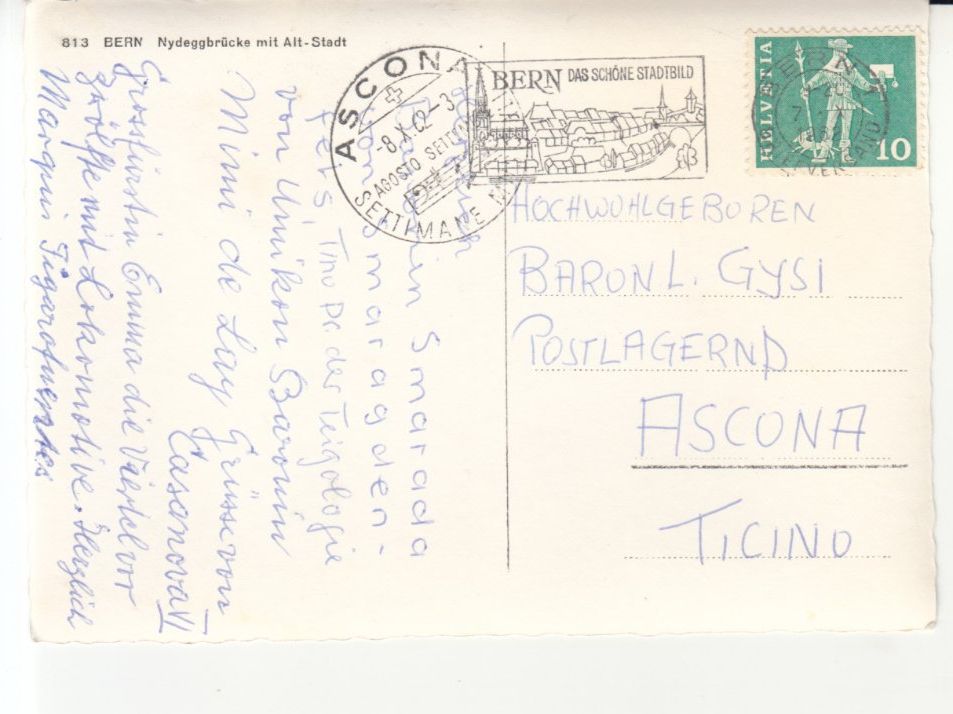Cartoline postali: Bern Nydeggbrücke 1962 – Usato da Bürglen TG venduto da StampGraf 1