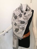 🤩SCHAL WEICH IN GRAU-TöNE MIT BLUMEN-MUSTER NEU