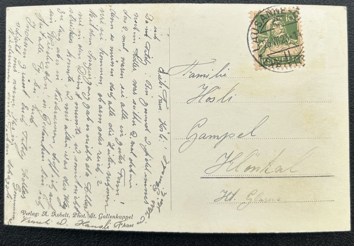 Cartoline postali: Fotokarte Gommiswald 4-Bildrig  – Usato da Horw venduto da Tellbub 1