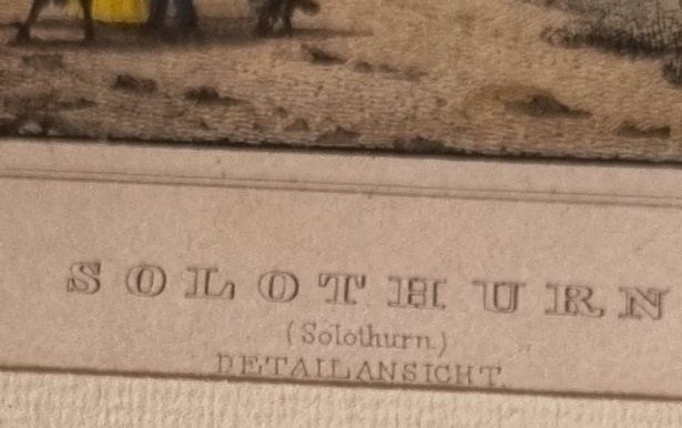 Incisioni: Ludwig Rohbock, Stich von Solothurn mit Widmung 1863 – Usato da Flums venduto da Flumsantik 2