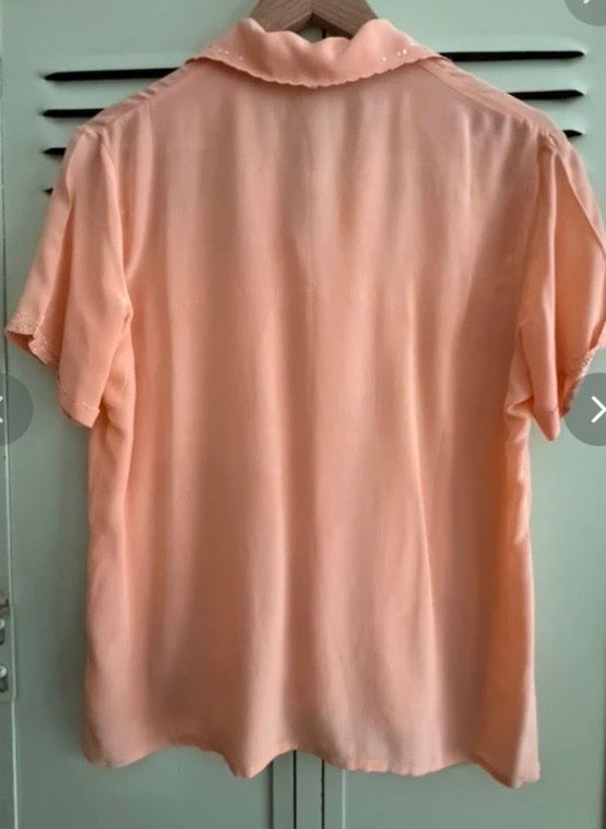 Camicette: Seidenbluse bestickt in Apricot – Usato da Basel venduto da NormaJean01 2