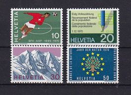 SUISSE 1970 - Timbres de propagande II + Alpes suisses. **
