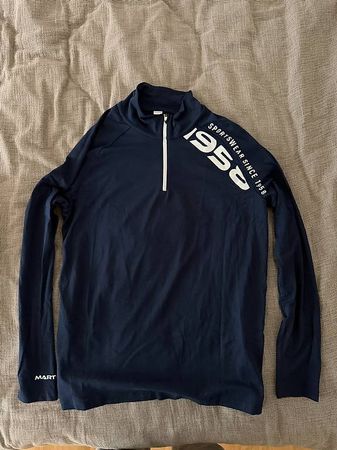 Navy long-sleeve sport top with half-zip Soft shell