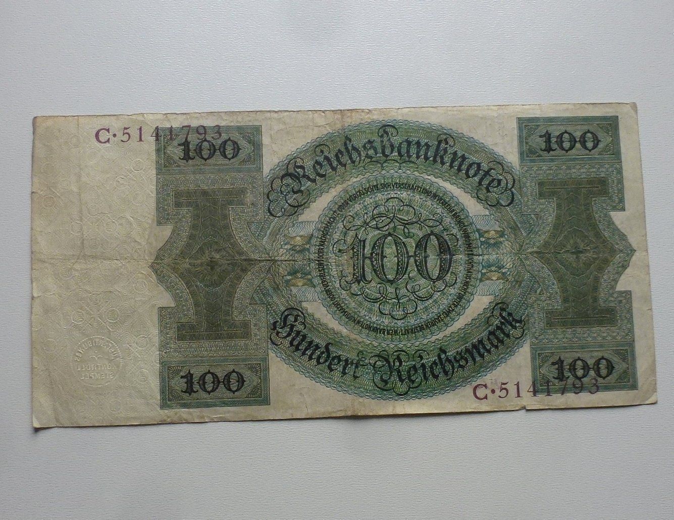 Banconote: DR ++ 100 Reichsmark 11. Okt. 1924 – Usato da Walkringen venduto da Casablanca777 1
