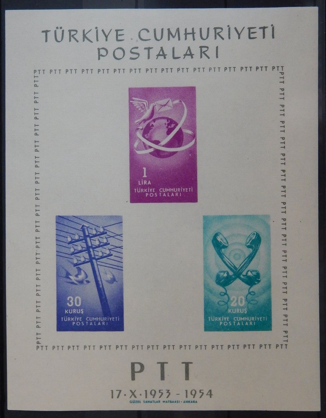 Tutti i francobolli: Türkei Kat. Block 6 ** 1954 – Usato da Zürich venduto da Muehlekauf