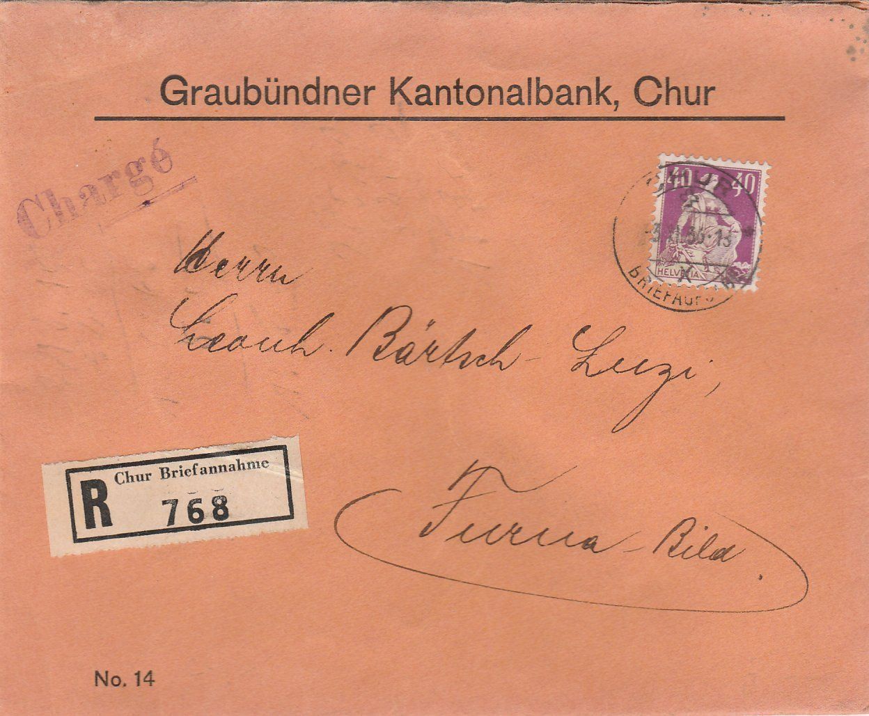 Alle Briefmarken: Chur-Siegel-Brief per Einschreiben 1936 – Gebraucht aus uttwil von Koehlerfred