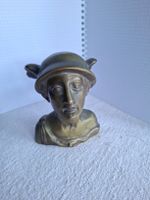 Büste, "Gott Merkur" Bronze, signiert C. Bozzi