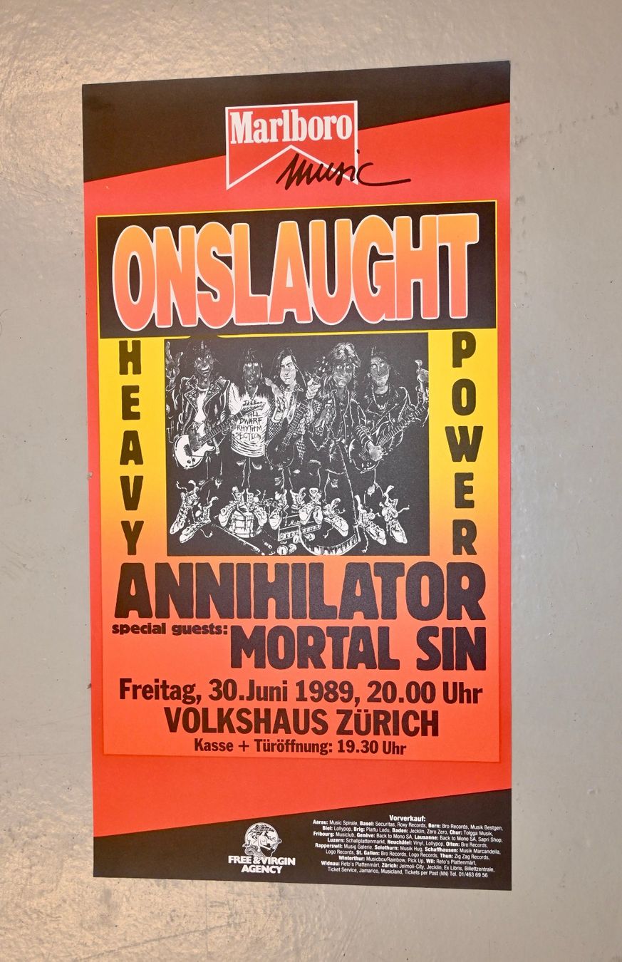 Dischi in vinile: ONSLAUGHT annihilator ORGINAL KONZERTPLAKAT 1993 – Usato da Pfaffhausen venduto da mono_rec