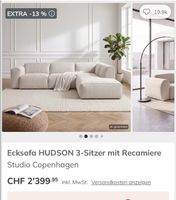 Corner sofa Hudson Studio Copenhagen 3-seater beige