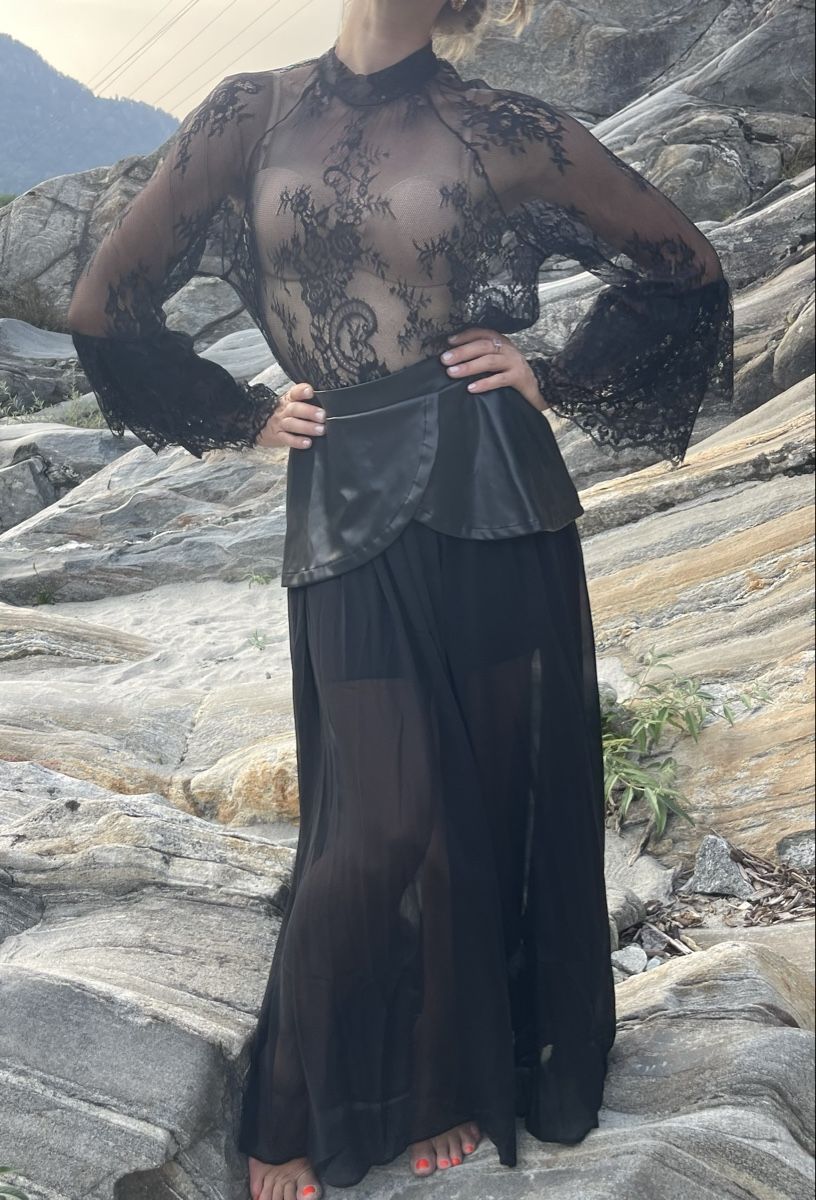 Camicette: Glamour Camicia di pizzo con maniche volante  – Nuovo e nell'imballaggio originale da Gordevio venduto da LanaZimm