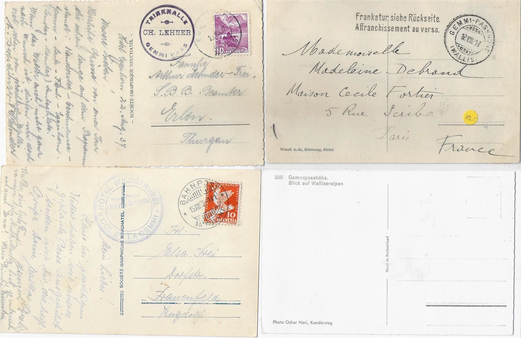 Cartoline postali: 4 AK Gemmipass – Usato da Ettingen venduto da Kartenplanet 1
