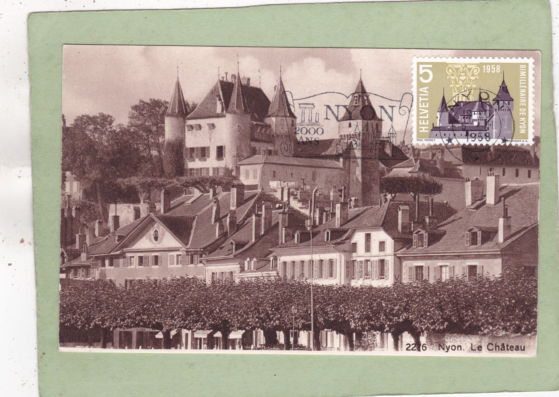 Ansichtskarten: Nyon Le château 1958 – Gebraucht aus Herisau von Lisegrat2008