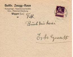Brief, Gottfr. Zaugg - Rava Autogarage Wiggen LU  1931