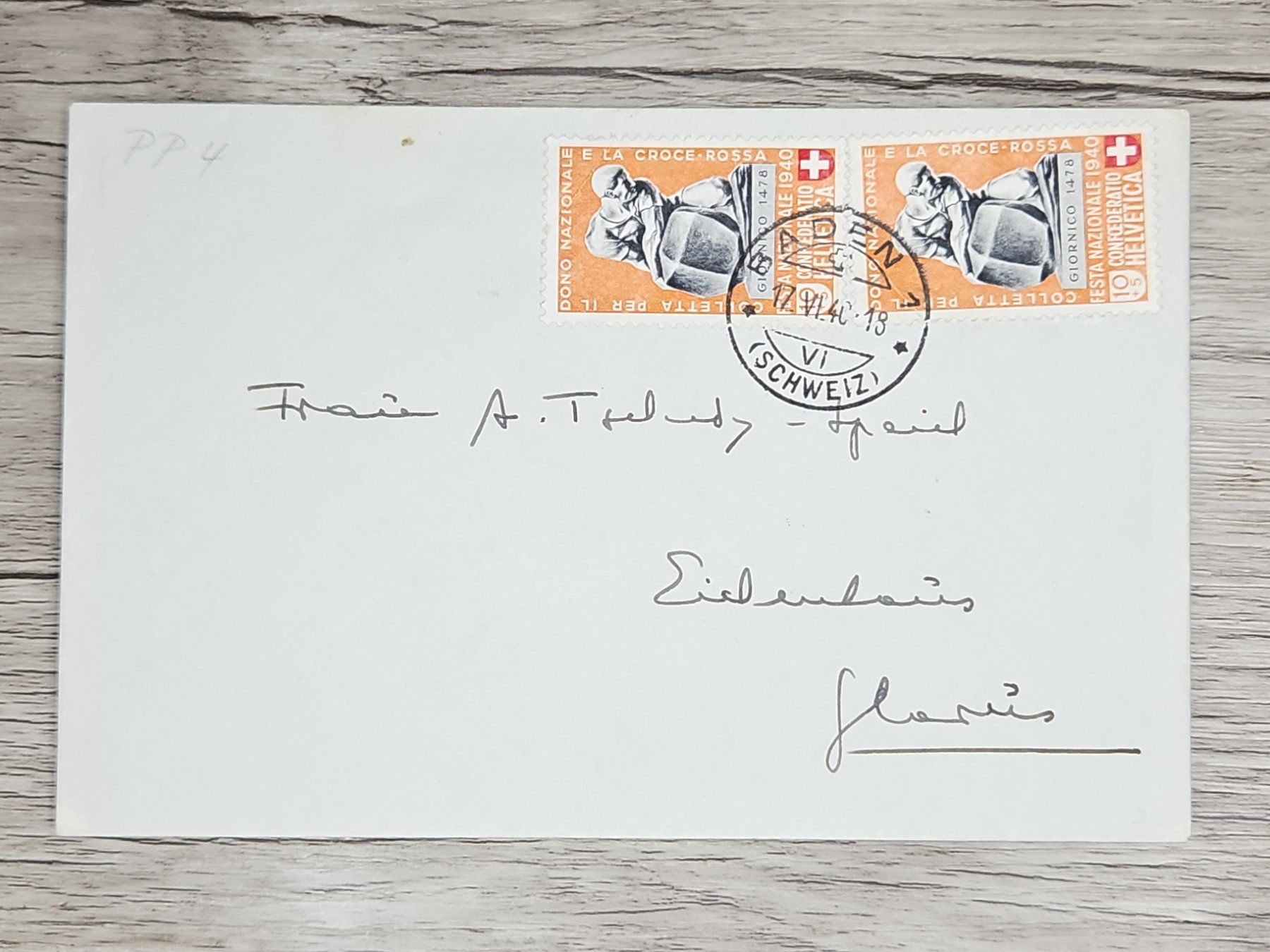 Tutti i francobolli: CL02 Enveloppe + Timbre Suisse 1940 – Usato da Cousset venduto da Patrick_Collections