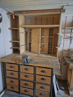 Werkbank mit Schubladen und Aufsatz Holz gebraucht