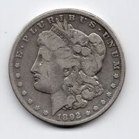 (2366) USA, 1 Dollar 1892, CC, rar ss