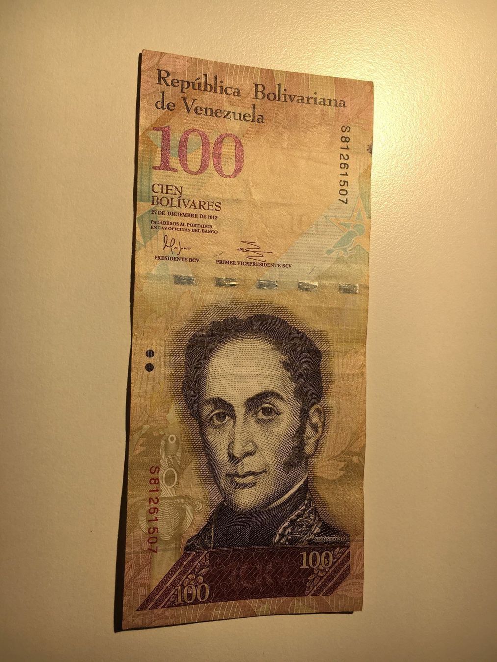Banconote: Venezuela 100 Bolivares 2012 – Usato da Algetshausen venduto da Carrhard