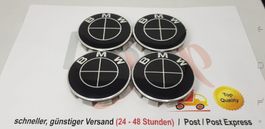 BMW LOGO EMBLEM NABENDECKEL SCHWARZ 68MM