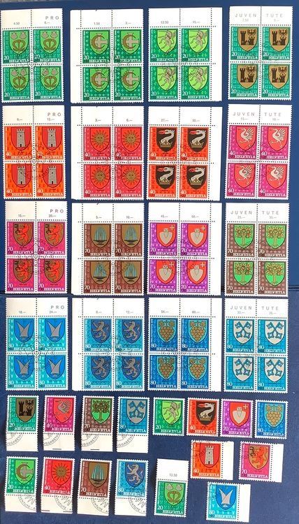 Tutti i francobolli: 1978-1981 Pro Juventute Gemeindewappen 4er + Einzel ET – Nuovo (secondo la descrizione) da Liestal venduto da Skunk02
