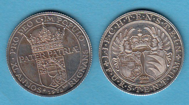 Medaillen: F. Liechtenstein: 2 x Medaillen – Gebraucht aus Gossau SG von Gallus00 1