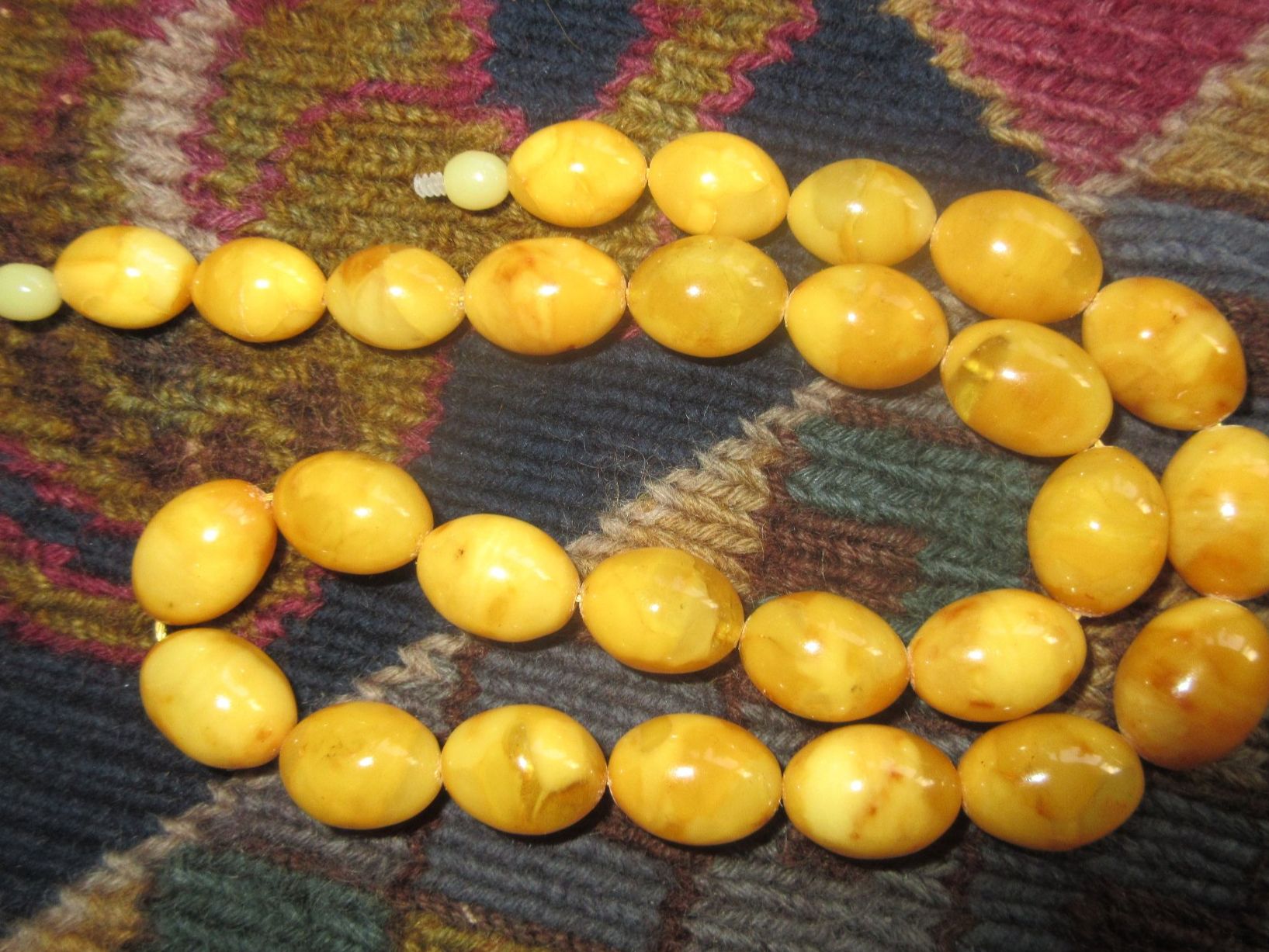 Catenine: Oliven-Bernsteinkette in der Farbe Butterscotch ca.54g – Usato da Sylt venduto da elizan 3