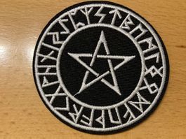 Viking Runes Pentagram Patch Sticker Aufnäher
