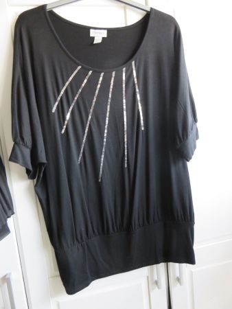 T-SHIRT Gr. L mit Pailletten aus Viskose/Elasthan