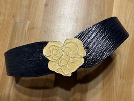 Gürtel Taliengurt mit Rosen Gürtelschnalle