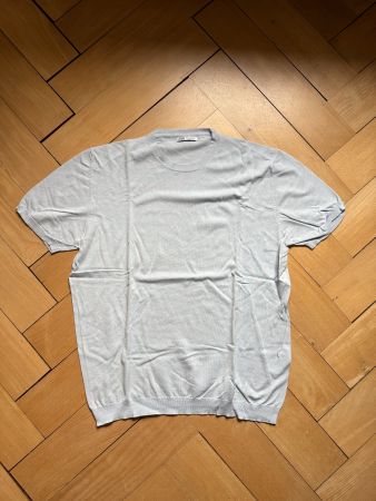 ZARA - Feinstrick T-Shirt hellblau L