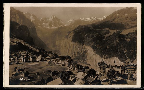 Ansichtskarten: AK Wengen, Ort im Bergtal – Gebraucht aus Berlin von bartko-reher