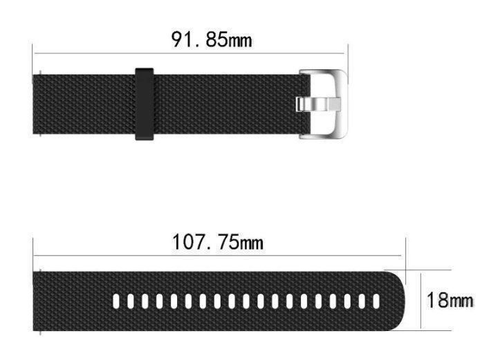 INF Cinturino Sostitutivo In Silicone Per Garmin Vivoactive 4S - Larghezza 18mm, Regolabile, Nero - 4