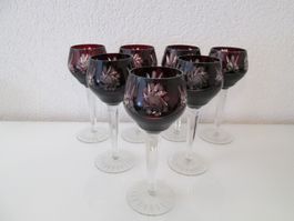 7 Kristall Weingläser