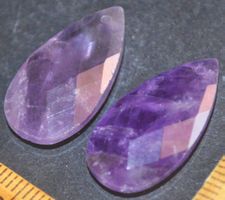 Anhänger Set gelocht L-4868 – 1 Paar Amethyst 13x25mm