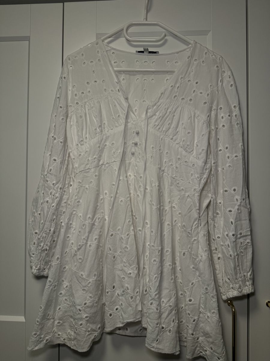 Kleider: Weisses Sommer Kleid mit , Gr. S – Neu (gemäss Beschreibung) aus Buchrain von Babyblau777 1