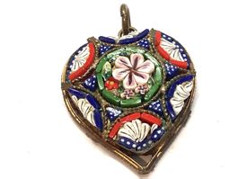 Antiker Micromosaik-Anhänger in Herzform, Murano, Italien
