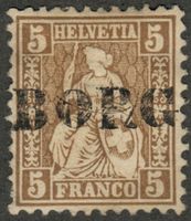 CH - Sitz. Helvetia - Zst. Nr. 30 - Stabstempel Borgonovo GR