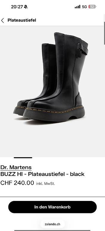 Damenschuhe: Dr. Martens BUZZ HI Plateaustiefel black – Gebraucht aus Zürich von vik_z5nc