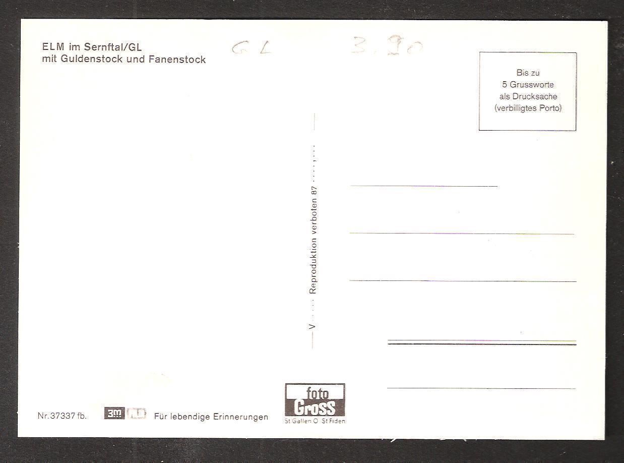 Cartoline postali: Flugbild ELM Dorf mit Sernftal im Sommer – Nuovo (secondo la descrizione) da Zürich venduto da Hagliweg 1