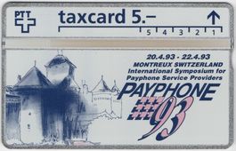 5 CHF PAYPHONE 93 MONTREUX, LANDIS & GYR - Kunden Taxcard