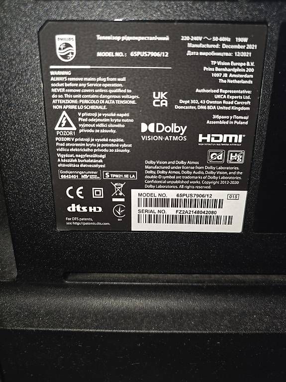 Philips Televisori: TV Philips 65''  ambilight + meuble bas blanc – Usato da Genève venduto da nat_xxb5 2
