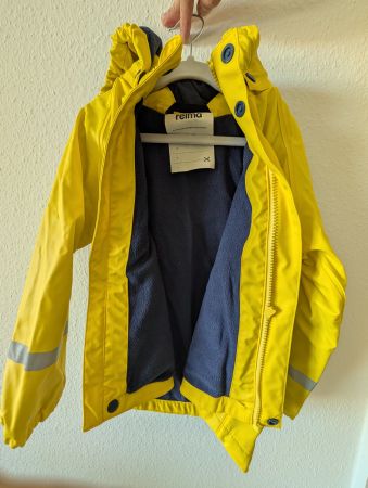 Reima Regenjacke gefüttert Fleece Gr. 110 Gelb Wasserdicht