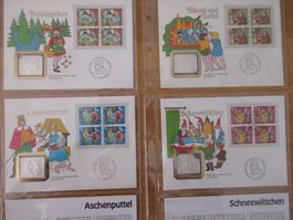 4 Pro Juventute Numis-Briefe 1985 mit PTT-Silberbarren